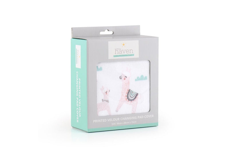 2x Little Haven Baby Infant Polyester Change Pad Cover Sleeve Llama Velour 88cm