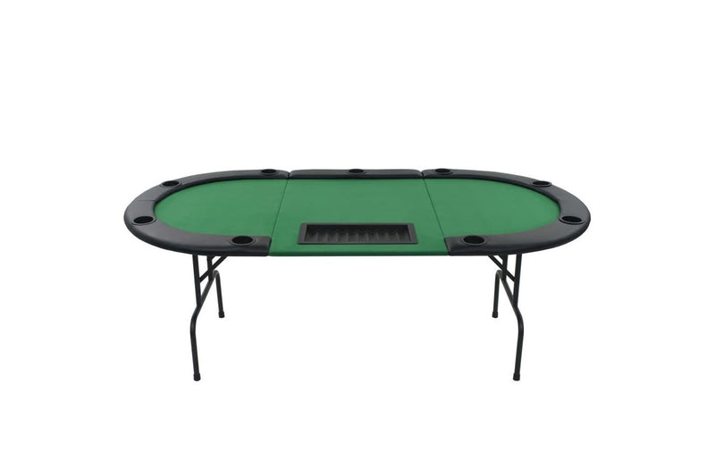 9 Player Folding Poker Table 3 Oval Green Camping Tables