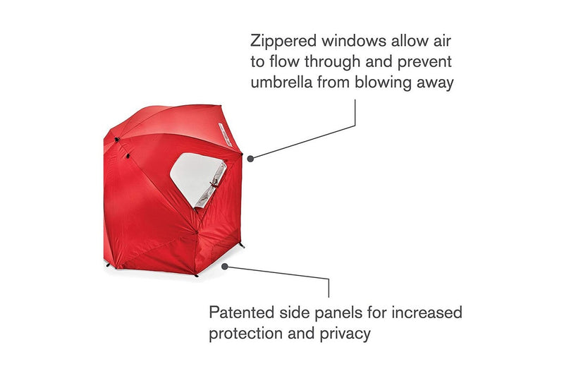 Sport-Brella 244cm Premiere Umbrella UPF 50+ Sun Weather Protection w Bag Red