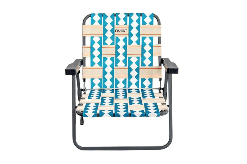 Quest Cocomo 62cm Foldable Beach Low Chair w Armrests Outdoor Camping Picnic
