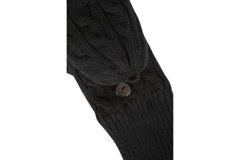 Mountain Warehouse Womens/Ladies Faux Fur Lined Fingerless Gloves (Black) (One Size)