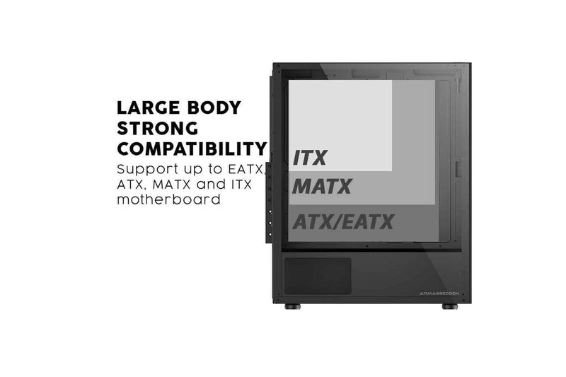 Armaggeddon PC Case Aero VII Tempered Glass Panel ATX Gaming Glass Side Panel