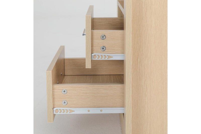 2X Bedside Table Side Storage Cabinet Nightstand Bedroom Drawer 1 Shelf Zuri Oak Bedside Tables