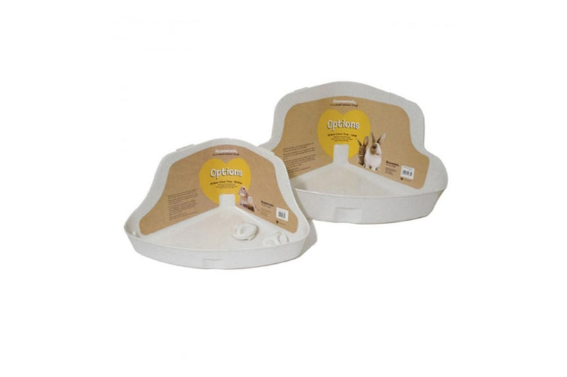 2x Corner High-Backed Pet Toilet Box Poop Training Rabbit Litter Tray Large WHT