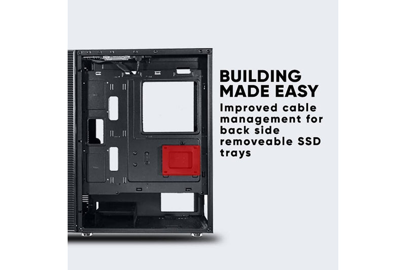 Armaggeddon Gaming PC Case TESSARAXX Apex 7 RGB Strip Tempered Glass ATX Black