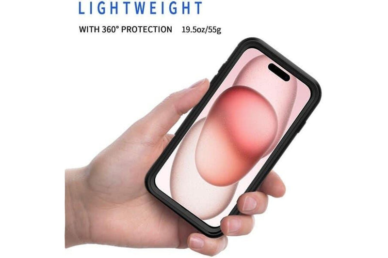 Apple iPhone 15 Plus Military Grade Full Body Shockproof Clear Heavy Duty Case Bumper Drop Protection Tough Cover (Black)