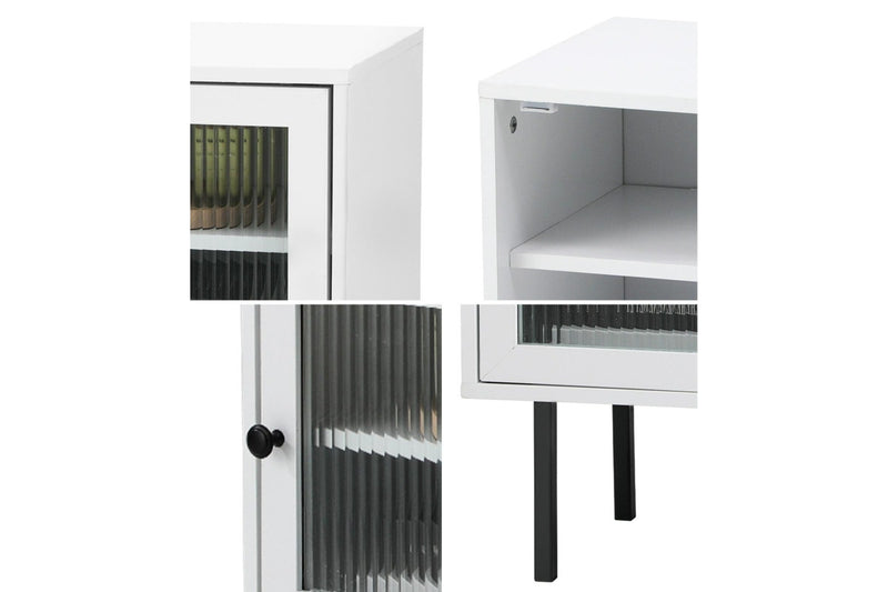 Oikiture 2x Bedside Tables Wood(White)