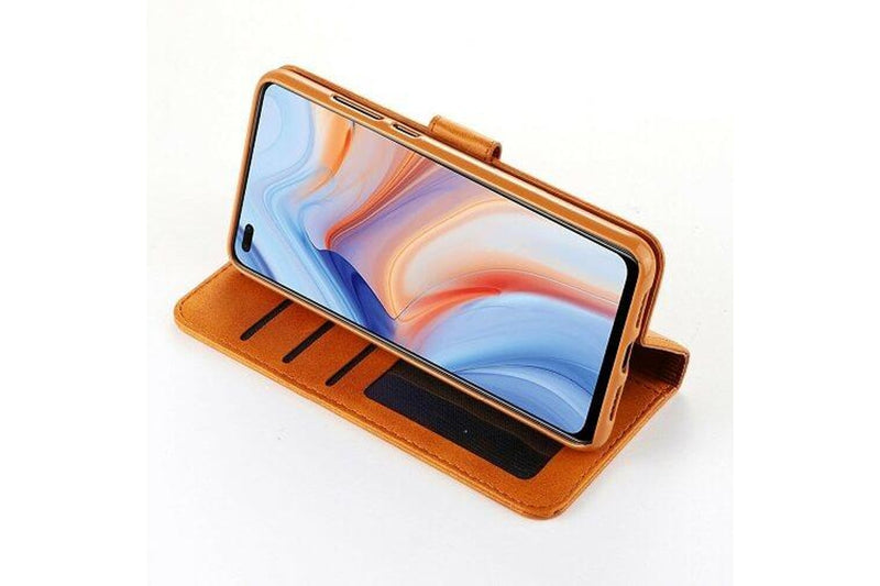 For Oppo Reno4 5G Case SupRShield Wallet Leather Flip Magnetic Stand Case Cover (Coffee)