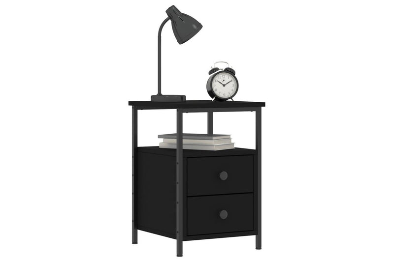 Bedside Cabinet Black 34x35.5x50 cm Engineered Wood vidaXL