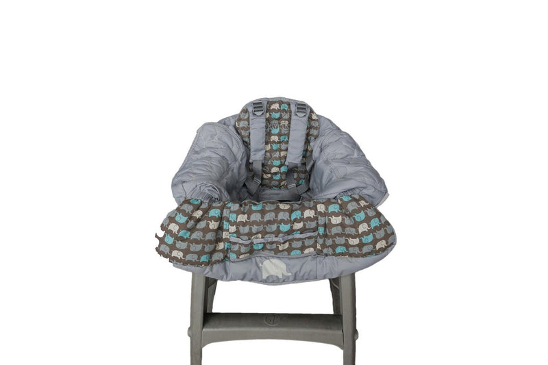 Playette Protective Cover For Shopping Trolley Baby High Chair Elephant Grey