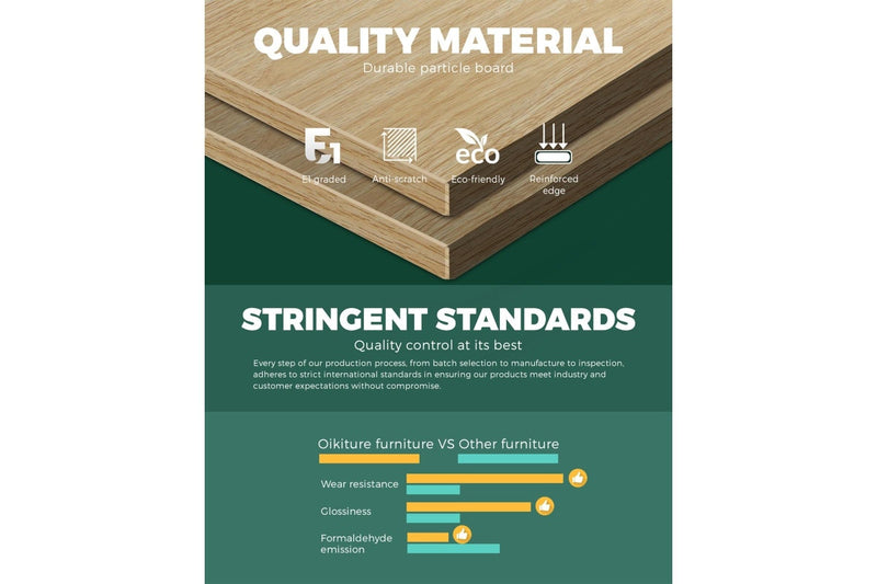 Oikiture Bedside Tables Set of 2 Wood