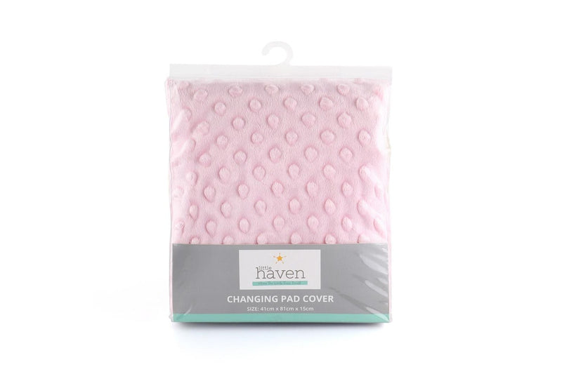 2x Little Haven Infant Polyester Changing Pad Cover Sleeve Dot Velour 81cm Pink