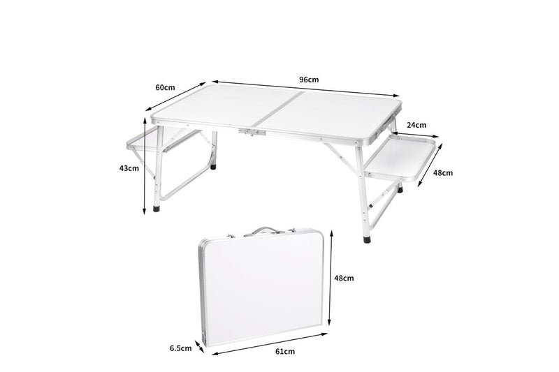 Levede Camping Table Aluminium Foldable White