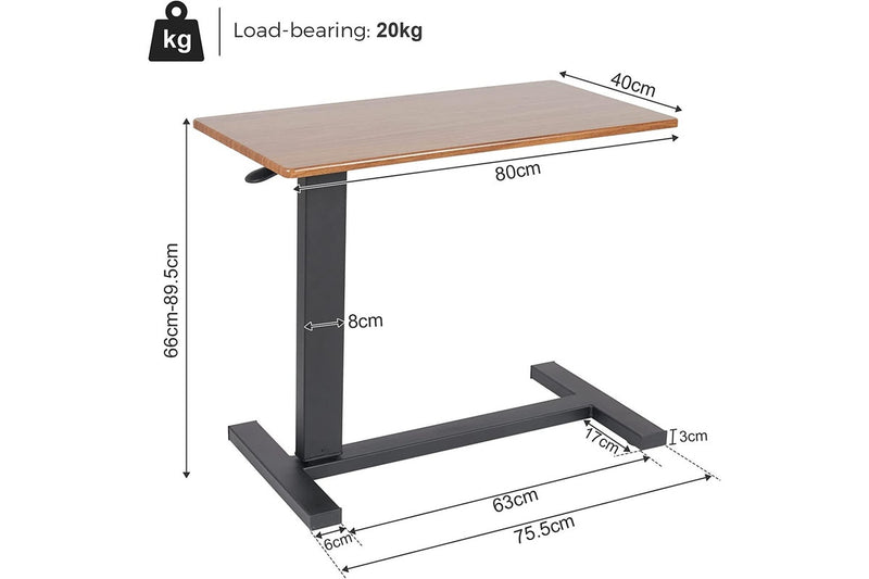C Shape Side Table, Adjustable Height