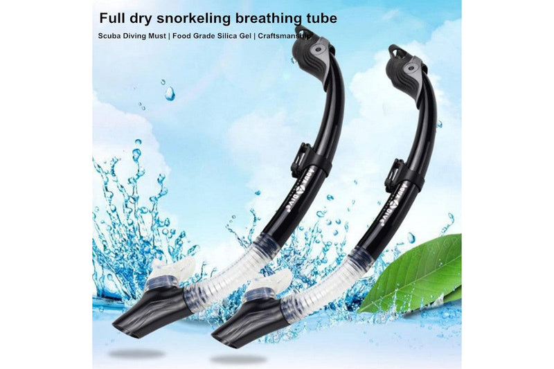 DEDEPU Scuba Diving Snorkel Swimming Underwater Breathing Air Tube Gear Snorkeling Silicone Full Dry Mouthpiece Hose