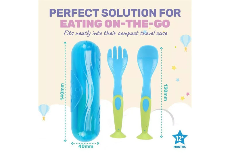 Costcom Set Baby Kid Spoon+Fork Baby Utensils Self Feed Toddler Feeding Training Cutlery