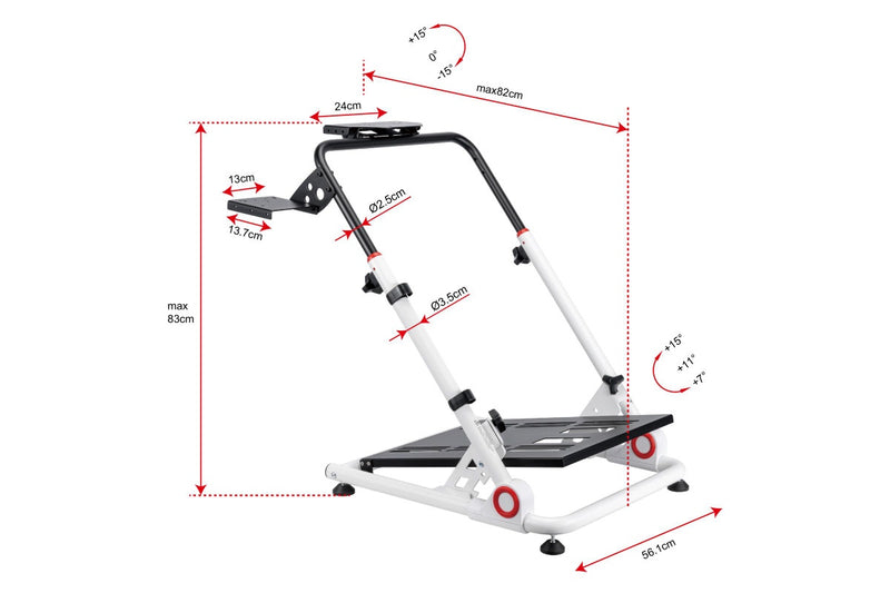 Gorilla Gaming Racing Simulator Wheel Stand - White/Black