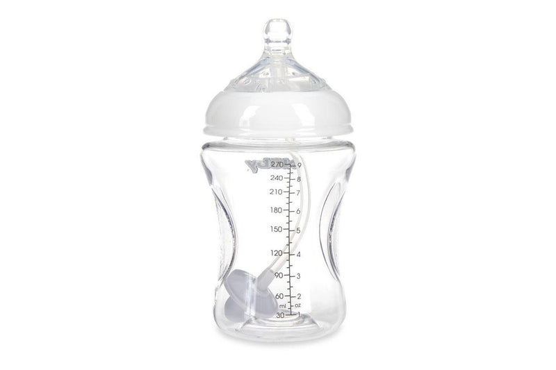 2x Nuby Tritan Baby Anti-Colic Clear Drinking Bottle w 360 Weighted Straw 270ml
