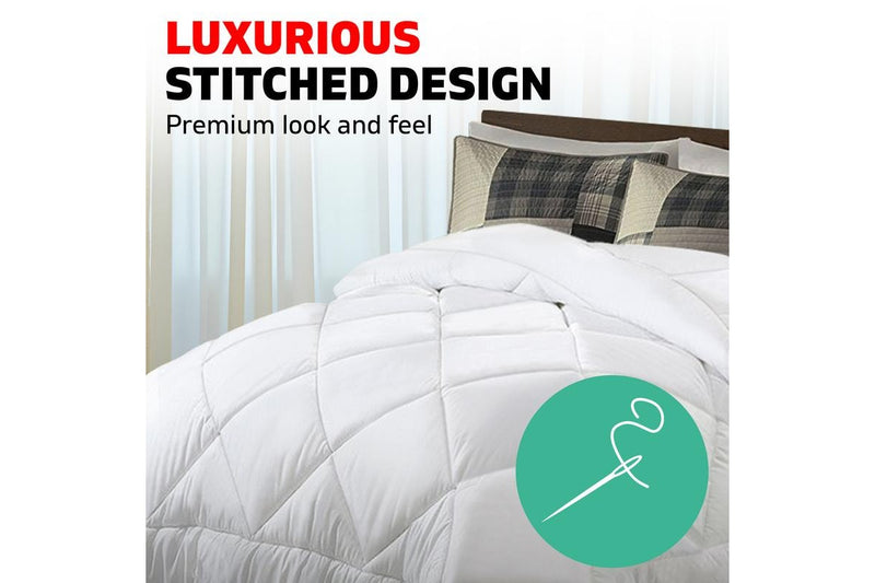 Microfiber Bedding Bamboo Microfibre Quilt Winter Doona Duvet 800GSM King White