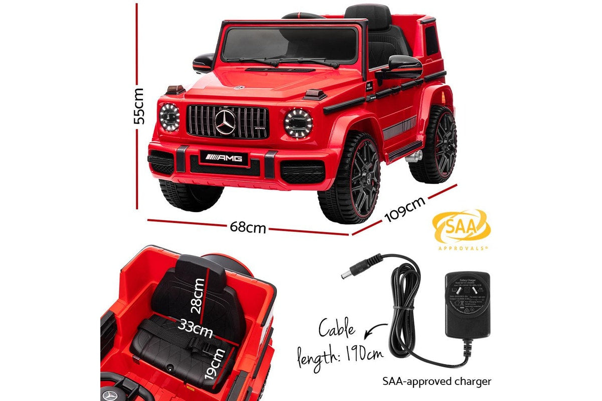 Kids Electric Ride On Car Mercedes-Benz Licensed AMG G63 Toy Cars Remote Red