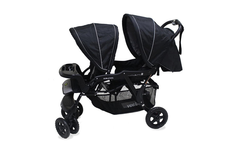 Veebee Doubletake Pram Tandem Twin Stroller f Baby Infant Toddler Salt & Pepper