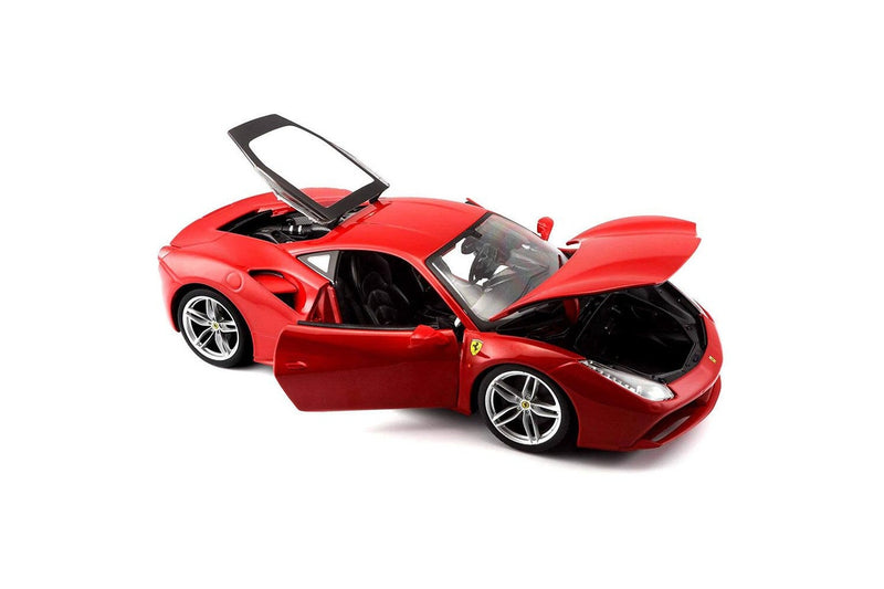 Bburago 1:18 Ferrari Race & Play 488 GTB Diecast Car Vehicle Toy Kids 3y+ Red