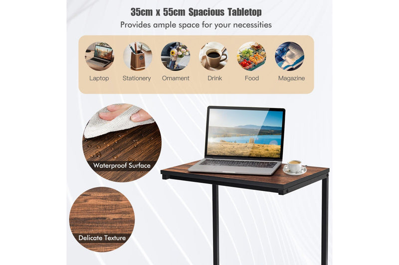 Giantex C Shaped End Table Sofa Side Table Laptop Desk w/Metal Frame Living Room Bedroom