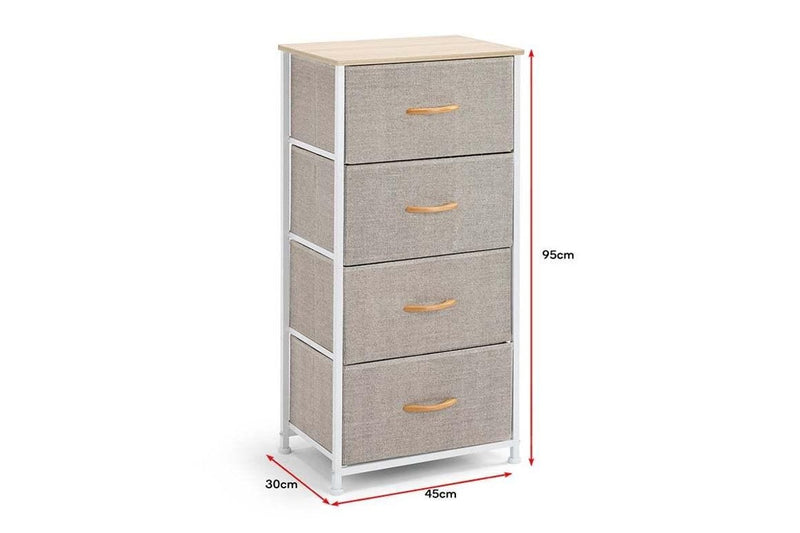 Ovela: 4 Drawer Storage Chest - Beige