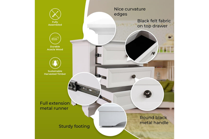 Celosia Bedside Table 3 Drawers Storage Cabinet Nightstand End Tables White Bedside Tables