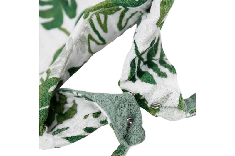 Little Unicorn: Reversible Muslin Bandana Bib - Tropical Leaf