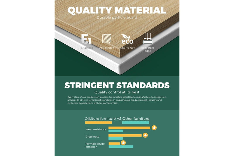 Oikiture Bedside Table White