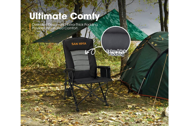 San Hima Folding Camping Chair Outdoor Portable Thick Padding With Storage Bag