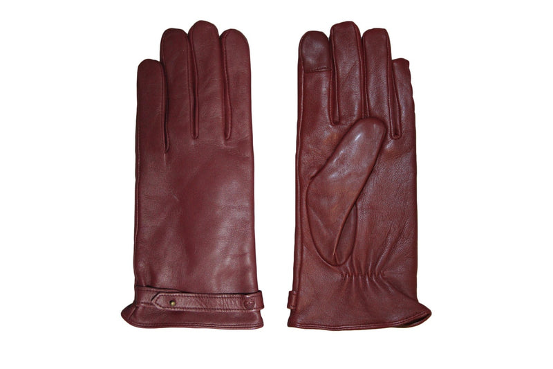 Timberland Womens/Ladies Leather Gloves (Burgundy) (S)