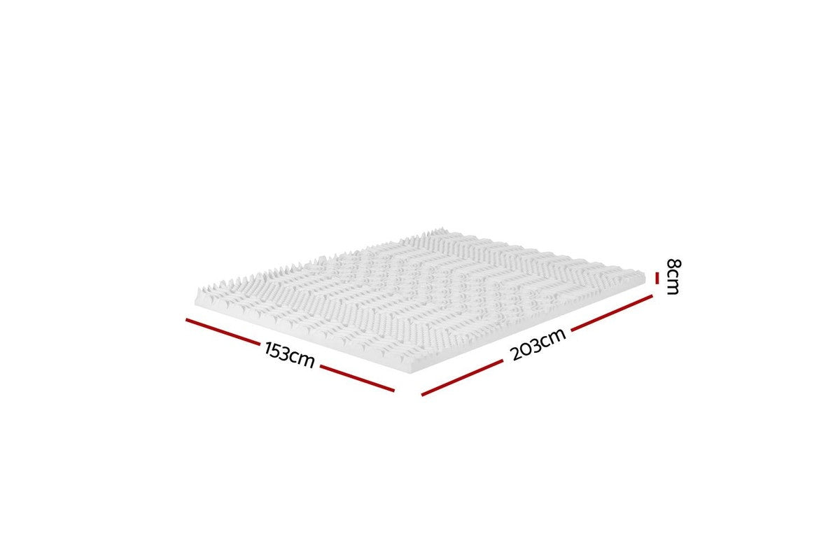 Giselle Bedding Memory Foam Mattress Topper 7-Zone 8cm Queen White