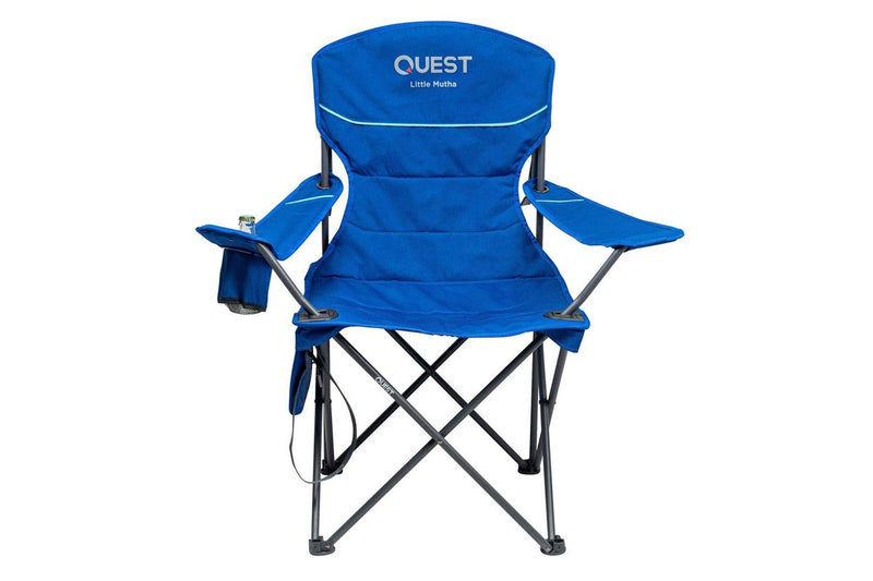 2x Quest Outdoors Steel Frame Polyester Little Mutha Camp Chair Regal Blue