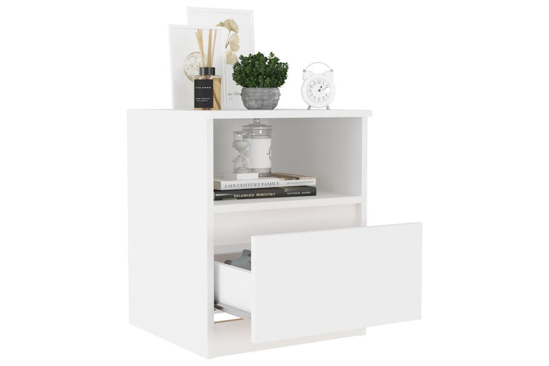 Bed Cabinet White 40X40x50 Cm Engineered Wood Bedside Tables
