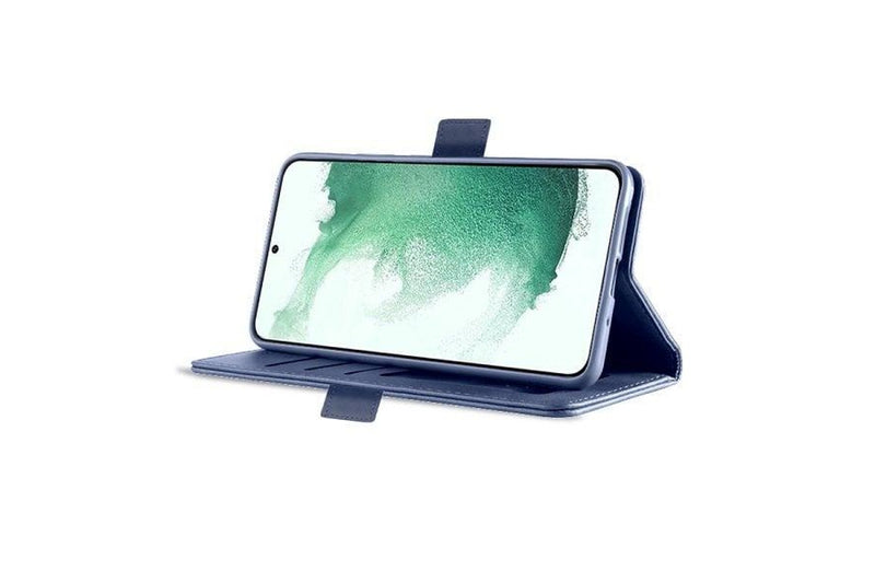 For Samsung Galaxy S22+ /S22 Plus SupRShield Wallet Leather Card Holder Flip Protective Shockproof Magnetic Case Cover (Navy Blue)