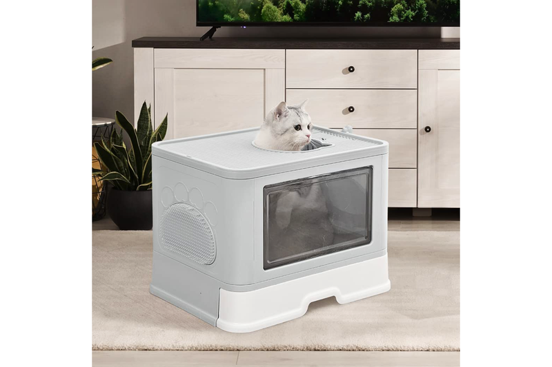 Stylish Box Enclosure With Portable Scoop Drawer Cat Litter