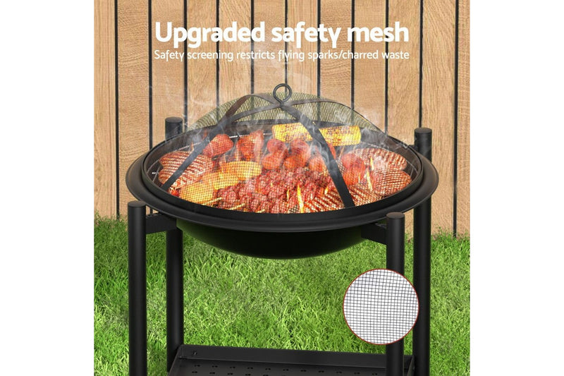 2-in-1 Outdoor Fire Pit BBQ Grill