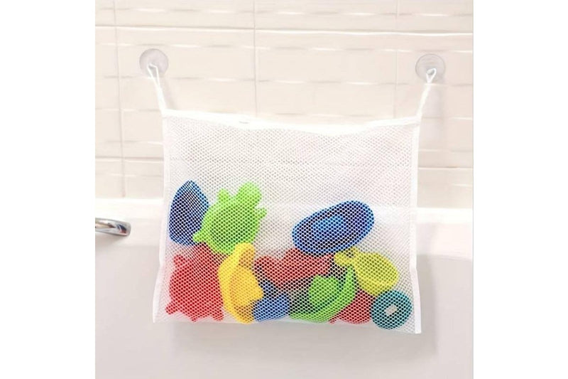 2 x White Baby Kids Bath Toys Holder Organiser Hanging Large Bag