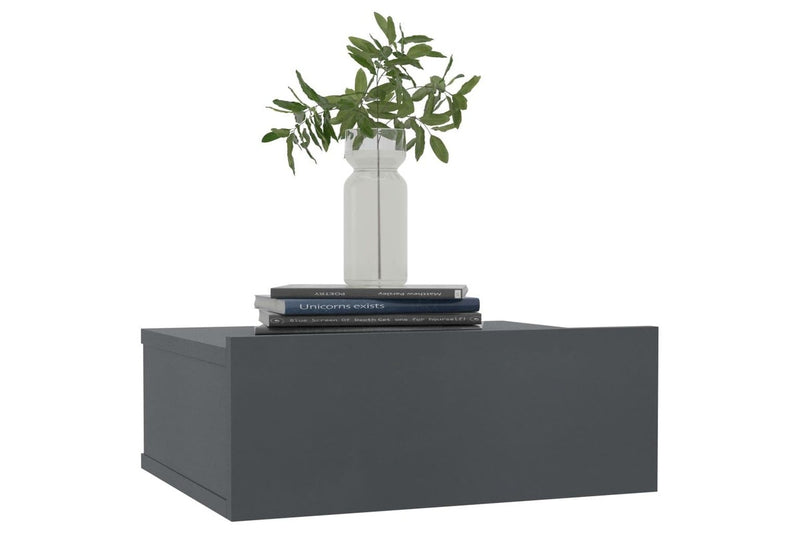 Floating Nightstand Grey 40x30x15 cm Engineered Wood vidaXL