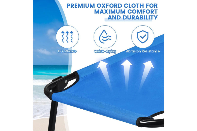 Costway 1.91M Portable Camping Bed Folding Stretcher Heavy Duty Outdoor Sleeping Bed Hiking Travel Blue