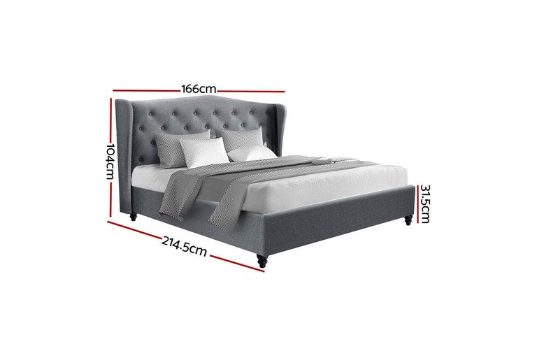 Artiss Bed Frame Queen Size Grey PIER