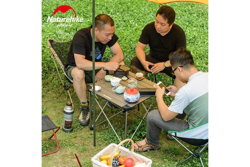 Champagne Naturehike Camping Hiking Picnic Aluminium Outdoor Folding Table Camping Furniture