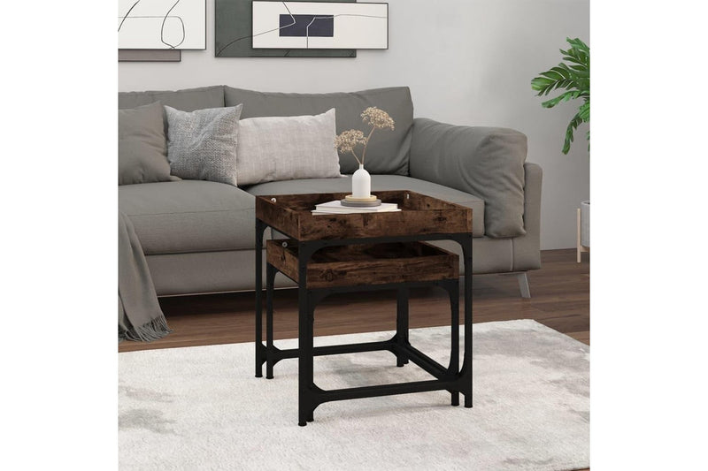 Side Tables 2 pcs Smoked Oak Engineered Wood vidaXL