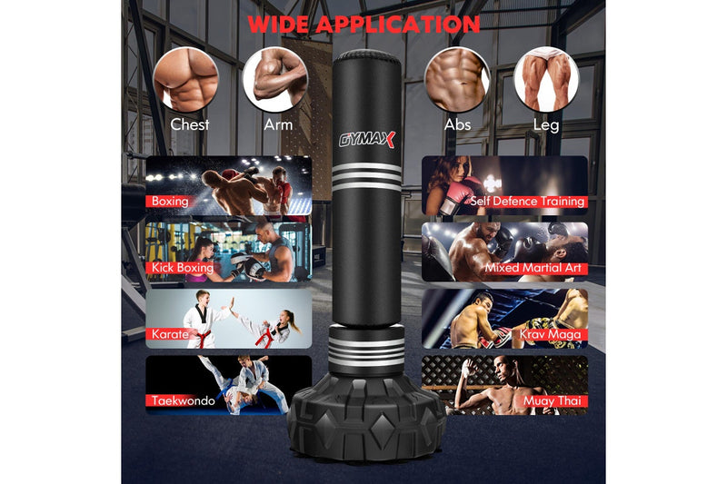 Costway 1.7m MMA Boxing Punching Bag UFC Low Kick Training Punchbag Fast Rebound Stand w/Shock Absorber&Fillable Base