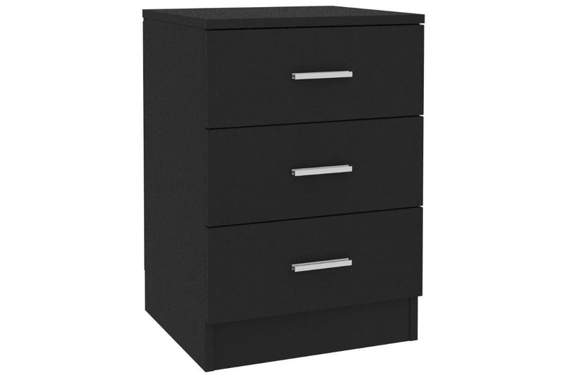 Bedside Cabinets 2 Pcs Black 38X35x56 Cm Engineered Wood Bedside Tables