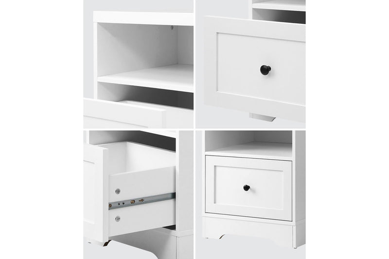 Oikiture 2PCS Bedside Tables Nightstand Hamptons Furniture