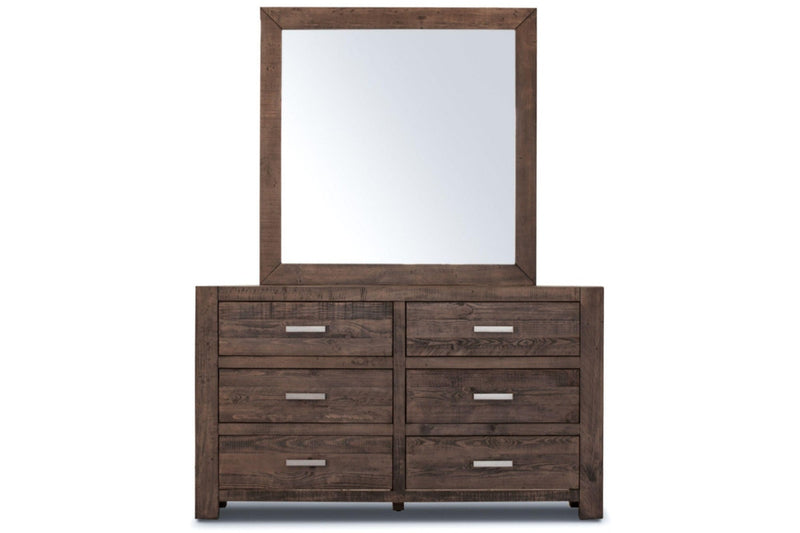 Catmint Set of 2 Bedside Dresser Mirror Bedroom Furniture Package Set Grey Stone