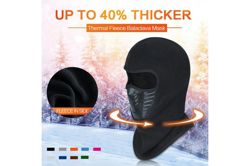 Thermal Fleece Balaclava Windproof Breathable Ski Face Mask Hood Warm Weather - Royal Blue